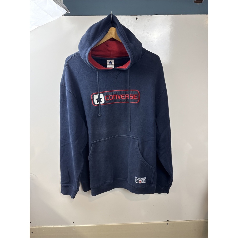 Vintage 2000s Converse All-Star Embroidered Blue  Hoodie Men's 2XL
